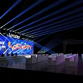 Conference Hall Stage With Leader Branding Modern Lighting And Seating