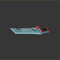 Futuristic Weapon Design In Blue And Pink With Modern Geometric Patterns And Structure