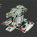Turret Turntable Railgun Sci-fi Tower Defense Game Tower Defense Sci-fi Turret Game Turret Game Battery 3d model