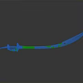 Shiny Metallic Scimitar Weapon With Curved Blade And Ornate Hilt On Dark Background