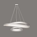 Modern White Double Circular Ring Pendant Chandelier Hanging Ceiling Light Fixture 3d model
