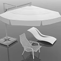 Modern Outdoor White Furniture Set With Umbrella Chair And Lounger Design