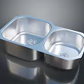 Double Bowl Stainless Steel Kitchen Sink With Modern Design For Household Use