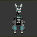Futuristic Robotic Dog With Mechanical Joints Blue White Color Scheme And Glowing Accent Elements
