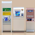 Smart Self Service Smart Machines With White Pink Designs And Multiple Functional Units 3d model