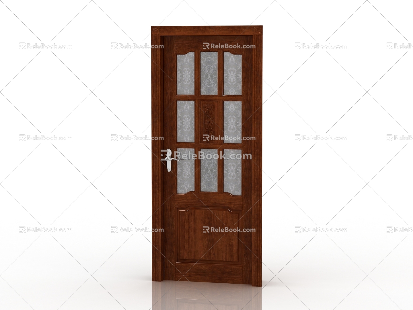 Modern Interior Door Solid Wood Door 3d model