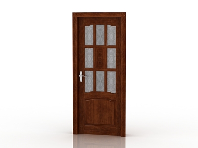 Modern Interior Door Solid Wood Door 3d model