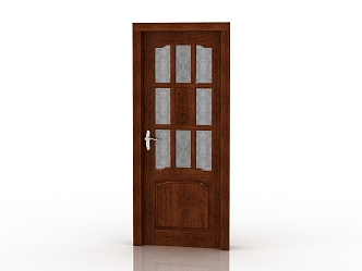 Modern Interior Door Solid Wood Door 3d model