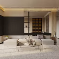 Modern Living Room Interior Design With Sectional Sofa Glass Coffee Table And Area Rug