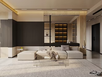 Modern Living Room Minimalist Home Living Room 3d model