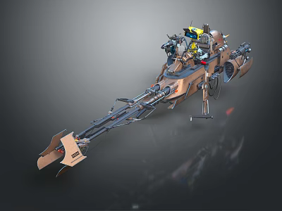 Intricate Industrial Metal Mechanical Device With Arm Gears Pipes And Components 3d model