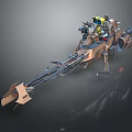 Intricate Industrial Metal Mechanical Device With Arm Gears Pipes And Components