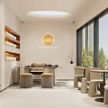 Modern Beauty Hair Salon Interior With White Chairs Round Mirrors And Soft Lighting