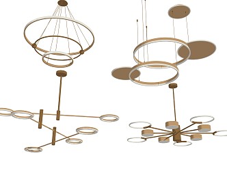 Modern chandelier combination 3d model