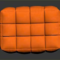 Orange Cubic Soft Fabric Stool For Home Living With Square Pattern Design 3d model