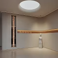 Modern Lounge Area Interior With Wooden Walls Large Windows Bookshelf Tables And Pendant Lights