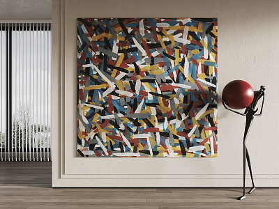 Quiet abstract painting decorative painting 3d model