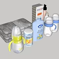 Baby Product Ornament Set With Bottle Towel Lotion And Cups Collection
