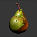 Artistic Pear with Green and Orange Gradient and Creative Carving Design Details