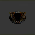 Ancient Decorative Armor Weapon with Intricate Gold Blue Patterns and Mythical Design Details