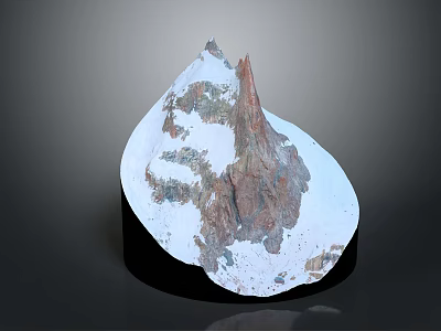 3D Terrain Model Showcasing Snow Covered Mountainous Region With Rocky Peaks And White Snow 3d model
