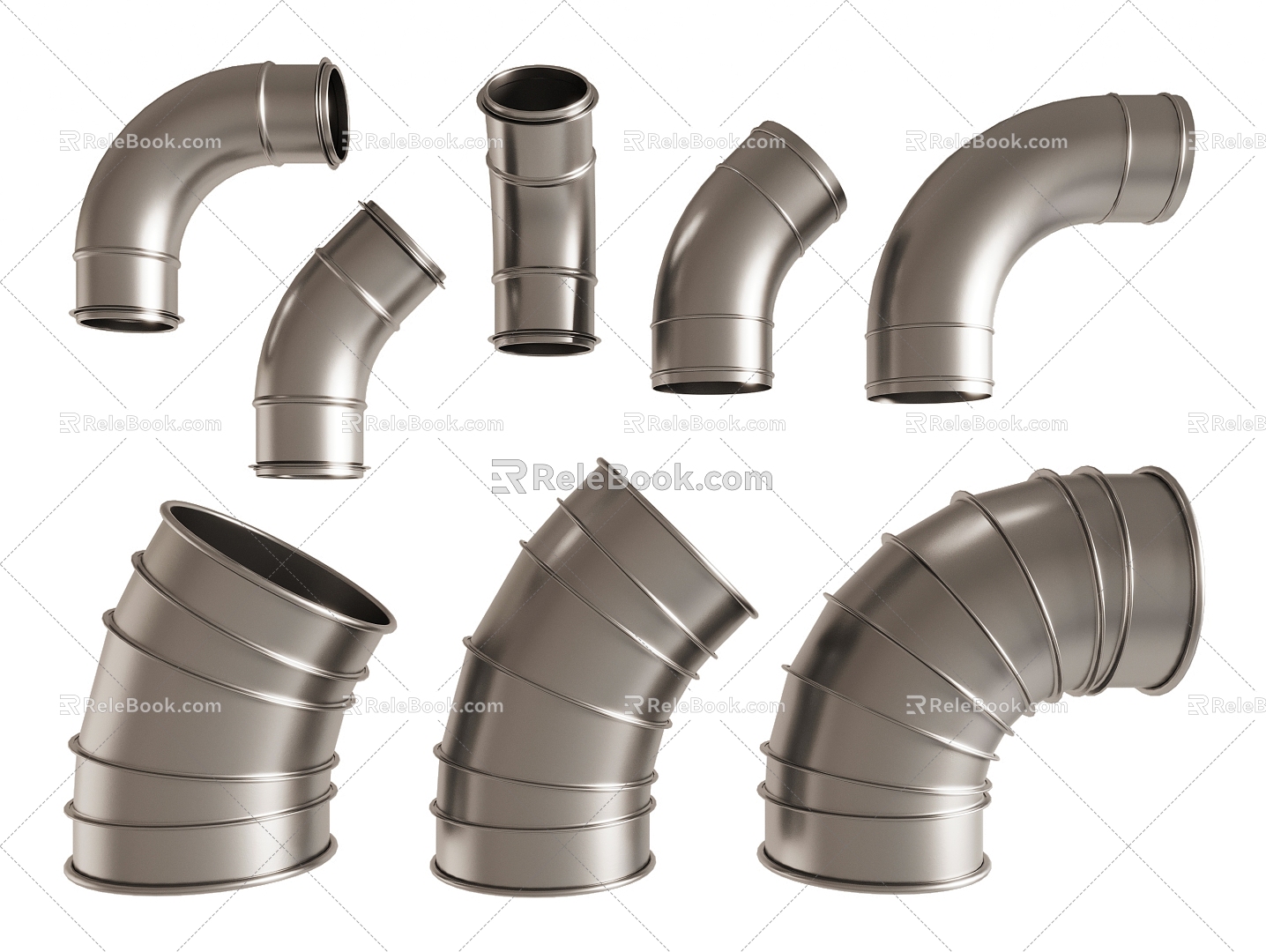 Iron pipe exhaust pipe ventilation pipe smoke exhaust pipe air outlet metal hardware 3d model