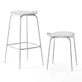 Modern Minimalist Bar Stools With Black Metal Frames And Light Wooden Seats