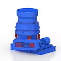 Blue Vertical Industrial Crusher Equipment Featuring Motor Red Components And Sturdy Base