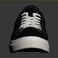 Black Leather Casual Shoes With White Laces And White Sole For Daily Wear
