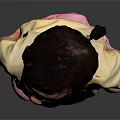 Cute Little Girl In Yellow Giraffe Print Tshirt Pink Pants And Pink Shoes Dark Background