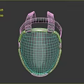 Clear Transparent Face Shield With Green Straps And Golden Frame Design