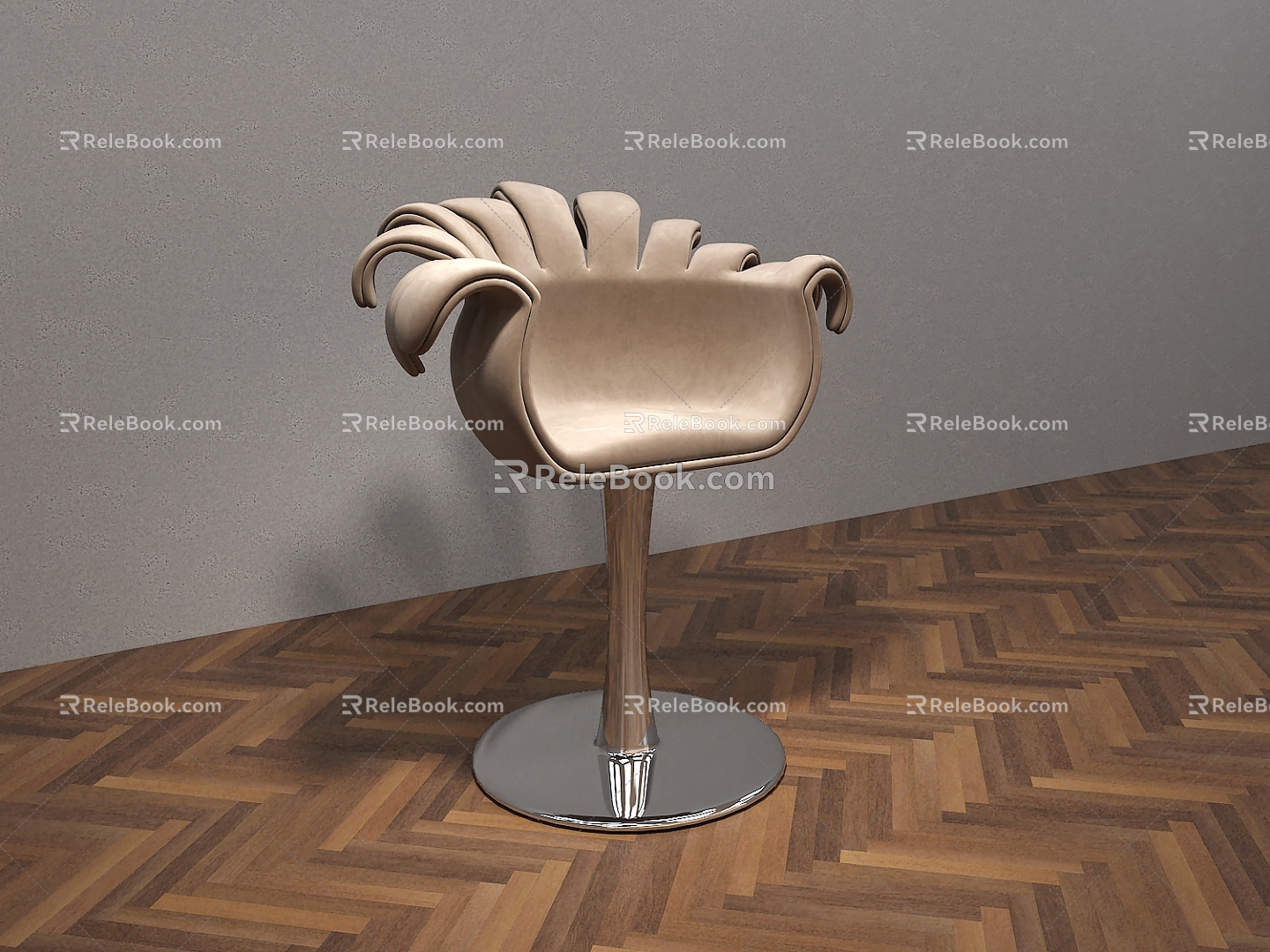 Modern Bar Chair High Chair Casual Chair Stool Cloth Stainless Steel Chair 3d model