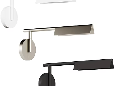 Modern Wall Lamps With Contemporary Design In Black White And Silver Finishes 3d model
