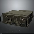 Portable Military Communication Device With Olive Green Casing Control Knobs And Connectors 3d model
