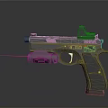 Tactical Handgun with Red Laser Sight Black Body Ergonomic Grip and Precision Aiming Features