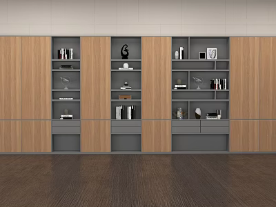 Modern Wooden Entryway Side Cabinet With Storage Shelves And Decorative Design 3d model