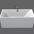 Modern White Freestanding Bathtub With Sleek Design And Chrome Faucet