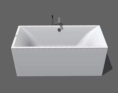 Modern White Freestanding Bathtub With Sleek Design And Chrome Faucet 3d model