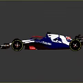 Blue And White Alpha Tauri Formula 1 Race Car With Aerodynamic Design And Black Wheels