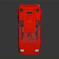 Red Classic Sports Car With Sleek Body Rear Spoiler And Reflective Surface