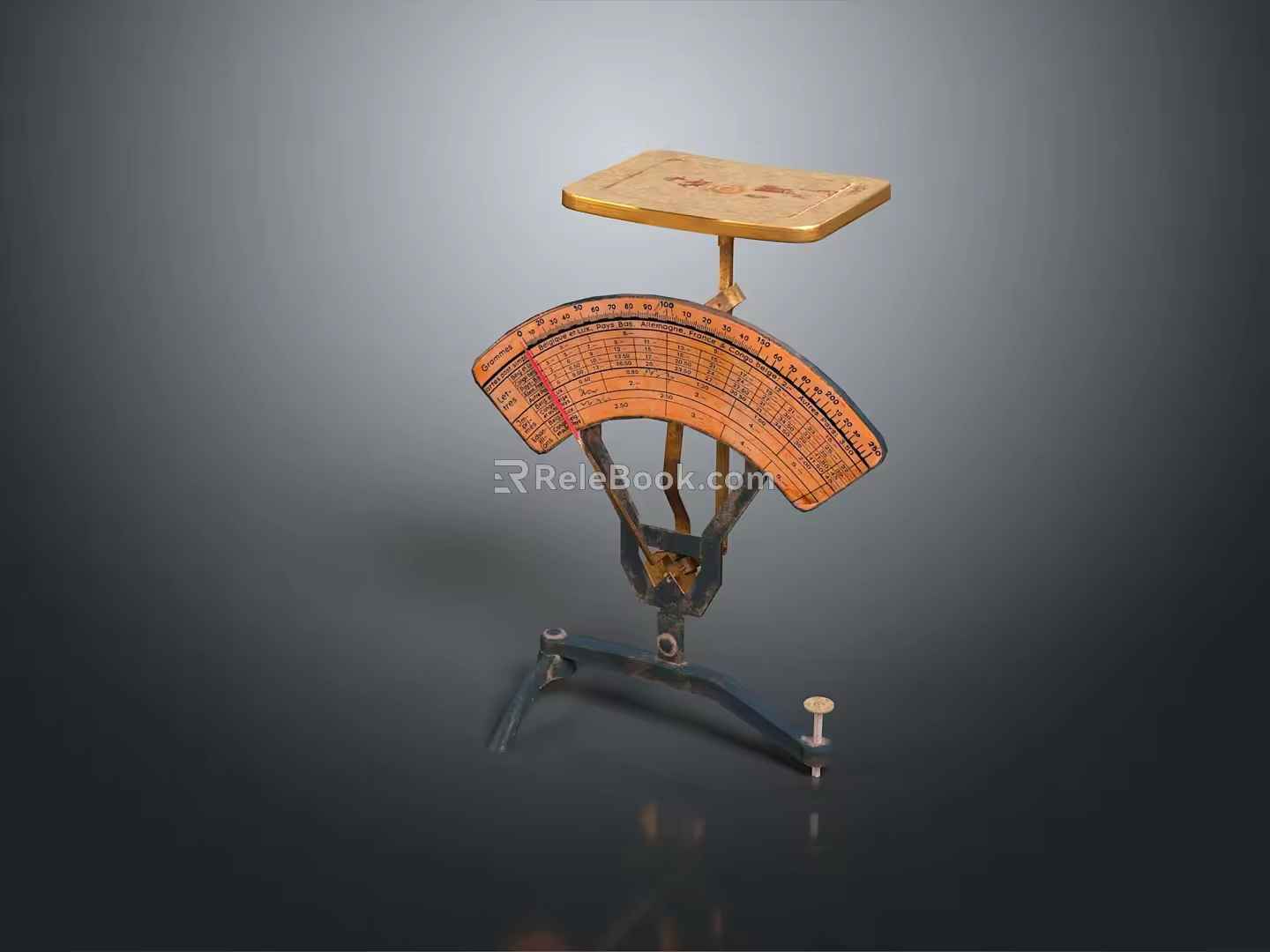 Weighing Plate Scale Weighing Apparatus Mechanical Weighing Small Plate Scale Old-fashioned Plate Scale Spring Weighing Libra Realistic Balance 3d model