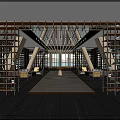 Modern Hotel Lobby Interior With Sofas Armchairs Round Coffee Tables Wooden Screens And Pendant Lights