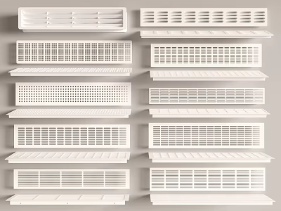 White Air Conditioner Vents With Various Design And Style Options For Interior 3d model