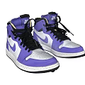 Stylish High Top Purple and White Nike Sneakers With Black Laces