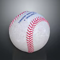 Classic White Baseball With Red Stitching And Blue Brand Text