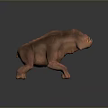 Brown Skinned Monster Creature With Muscular Body Glowing Orange Abdomen And Tentacle Mouthparts