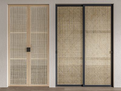 Japanese-style sliding door rattan sliding door model