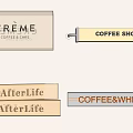 Roadside Commercial Signs Featuring Coffee Shop And Whisky Bar Names