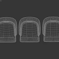 Modern Accent Lounge Chair With Patterned Fabric Curved Backrest And Wooden Legs Design