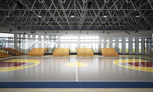 modern basketball hall basketball court 3d model